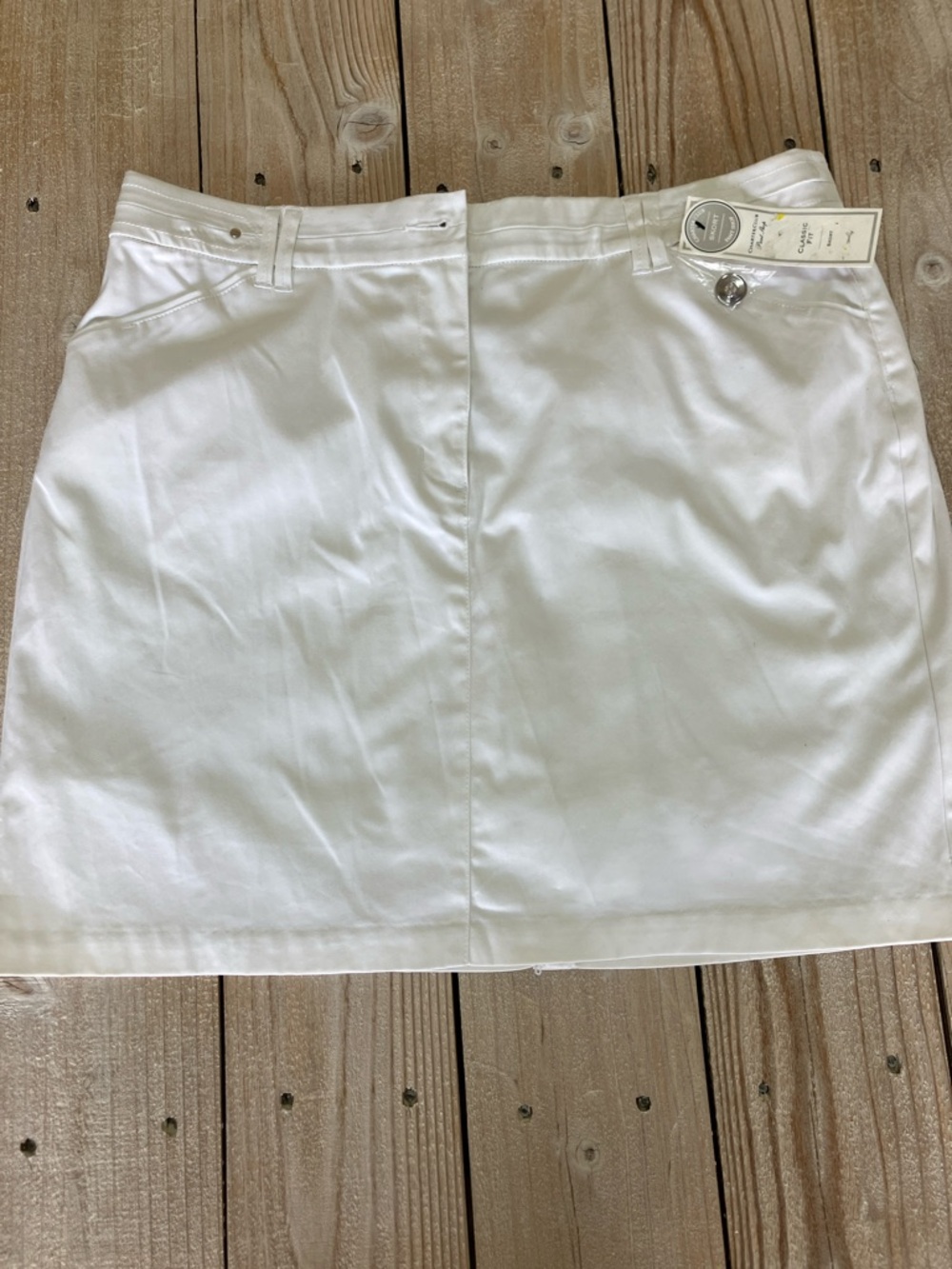 Charter Club White Mini Skort with Front Seam Detail
